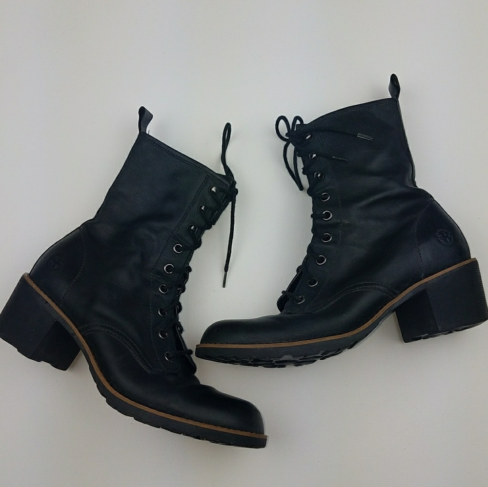 DR. MARTENS BLACK LEATHER MOTO BOOTS SZ 9